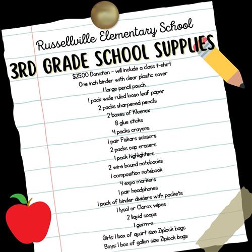 3rd Grade Supplies